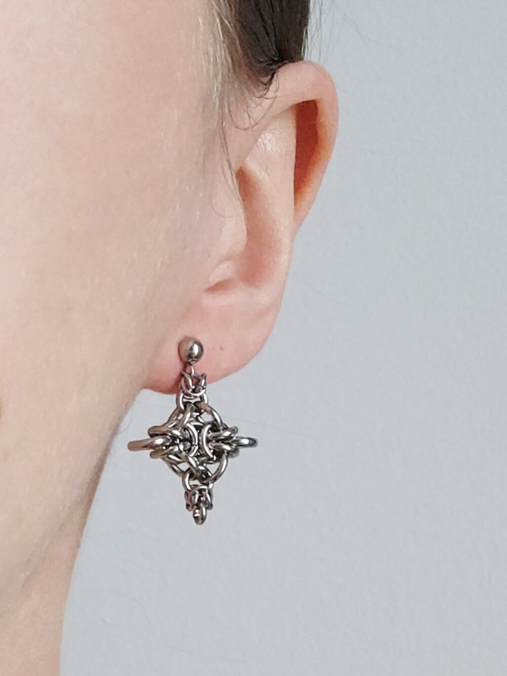 Silver star earrings